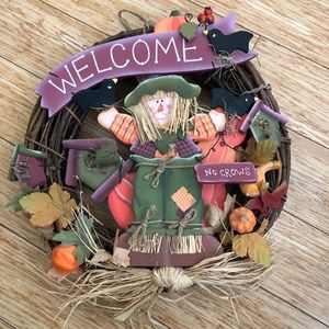Fall Happy Harvest Wood Scarecrow Wreath Autumn